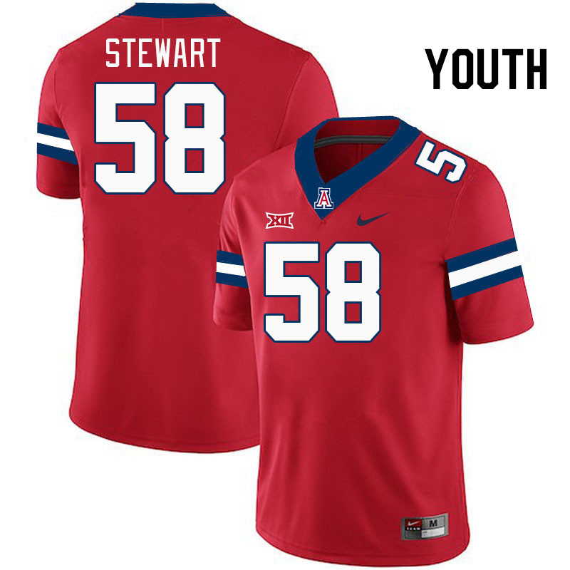 Youth #58 Ryan Stewart Arizona Wildcats Big 12 Conference College Football Jerseys Stitched-Red